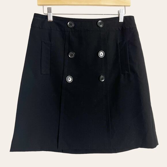 Sandro Petite Black Button High-Waist Mini Skirt Size 8 Petite - Picture 1 of 7